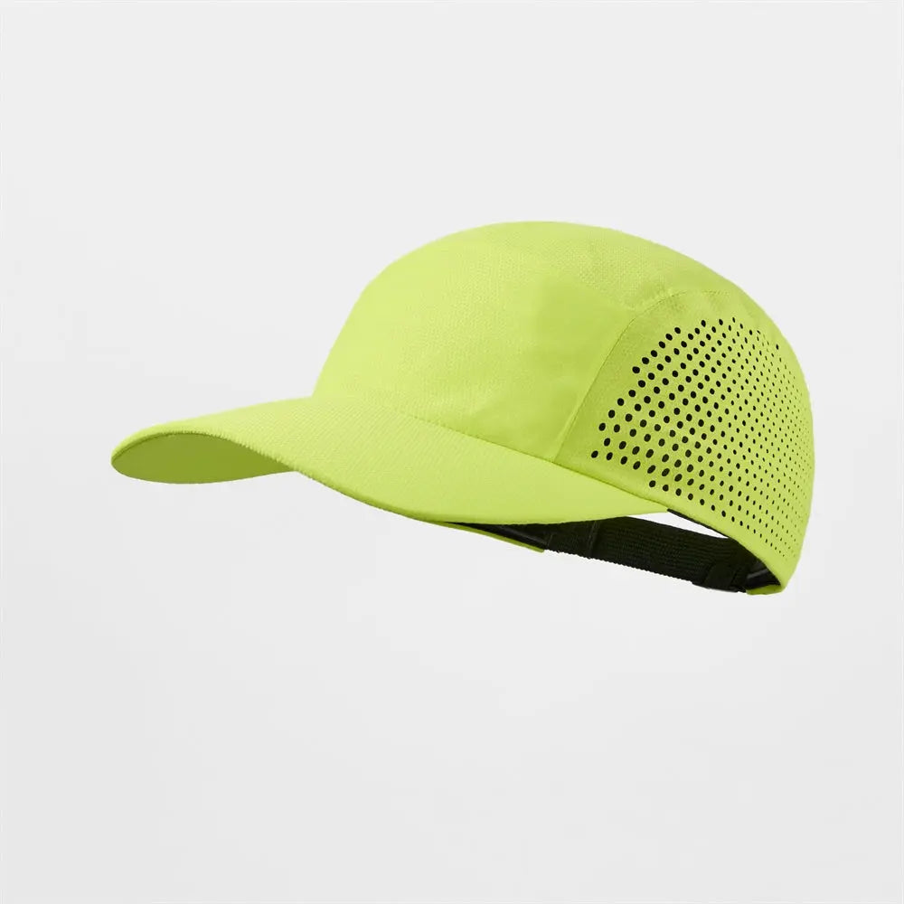 Blank Seamless Perforated Water Repellent Lightweight Running Cap - 5027 L.Yellow foremosthat