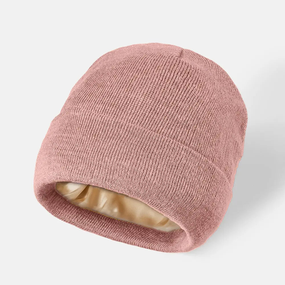 Blank Cuffed Satin Lined Beanie Wholesale - 1176 Pink Foremost Hat