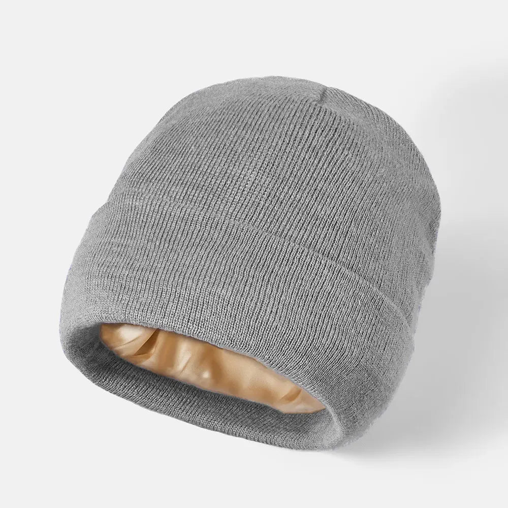 Blank Cuffed Satin Lined Beanie Wholesale - 1176 L.Grey Foremost Hat