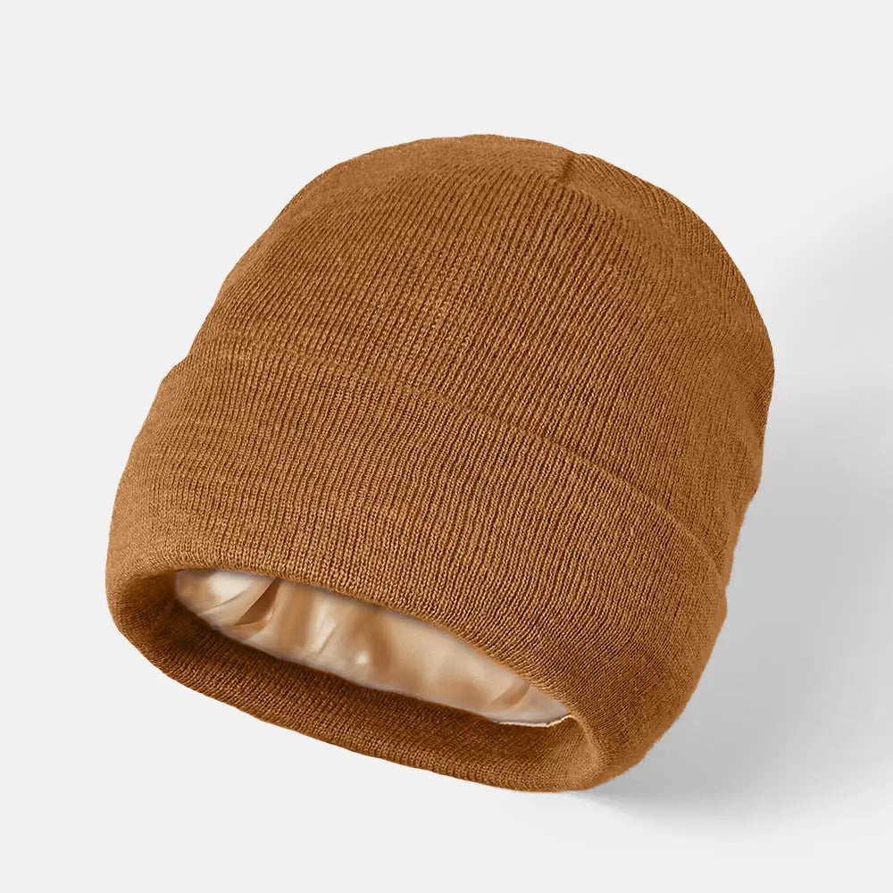 Blank Cuffed Satin Lined Beanie Wholesale - 1176 Tan Foremost Hat