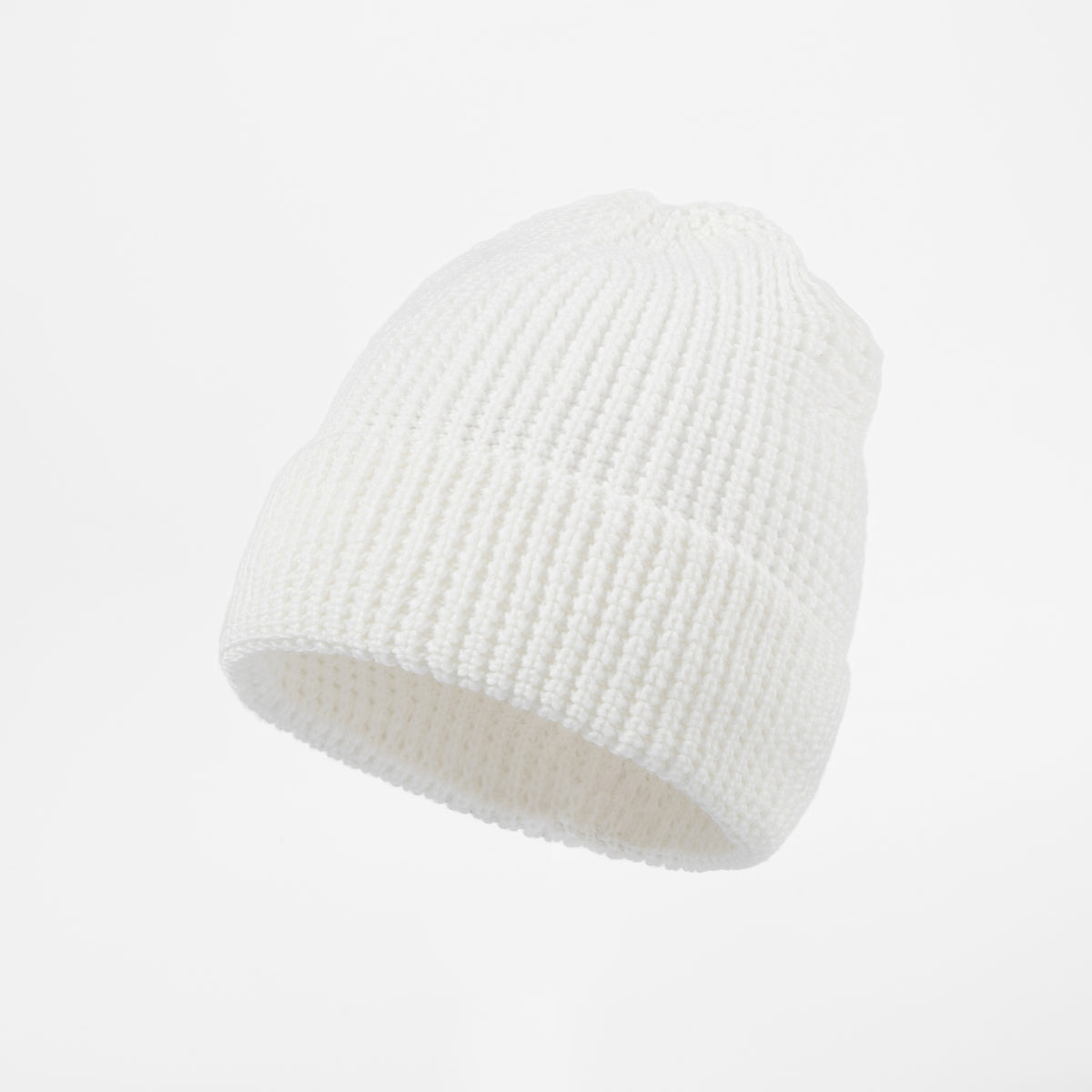 Blank Knit Cuffed Waffle Beanie - 1546 White foremosthat