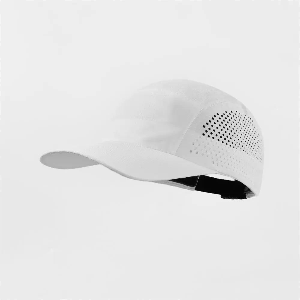Blank Seamless Perforated Water Repellent Lightweight Running Cap - 5027 White foremosthat