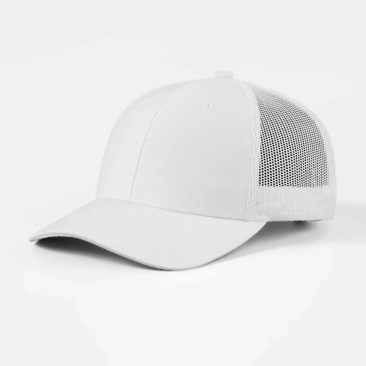 Blank 6 Panel Structured Mesh Trucker Hat - 7018 White Foremost Hat