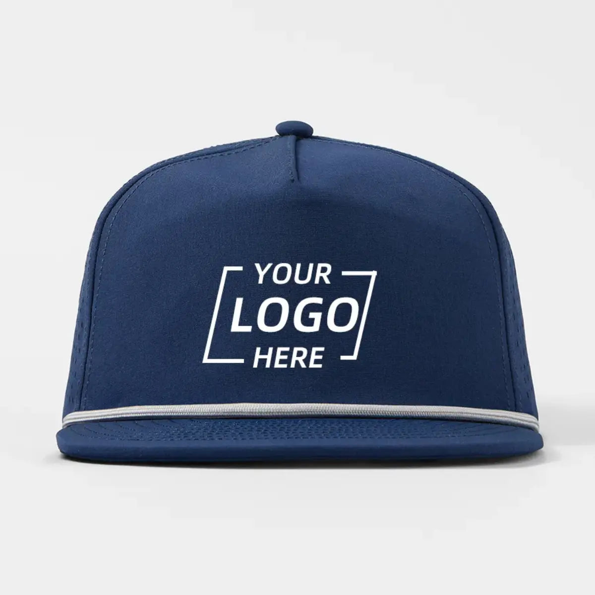 Blank Water Repellent Flat Bill Perforated Rope Snapback Hat - 5015P Foremost Hat-Wholesale & Custom Hats