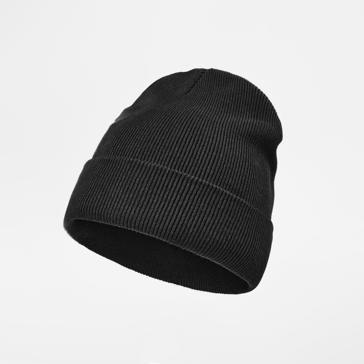 Blank 100% Organic Cotton Beanie Wholesale - 1101    Black foremosthat
