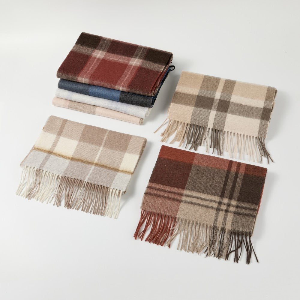 Blank 100% Sheep Wool Plaid Scarf Wholesale     Foremost Hat-Wholesale & Custom Hats