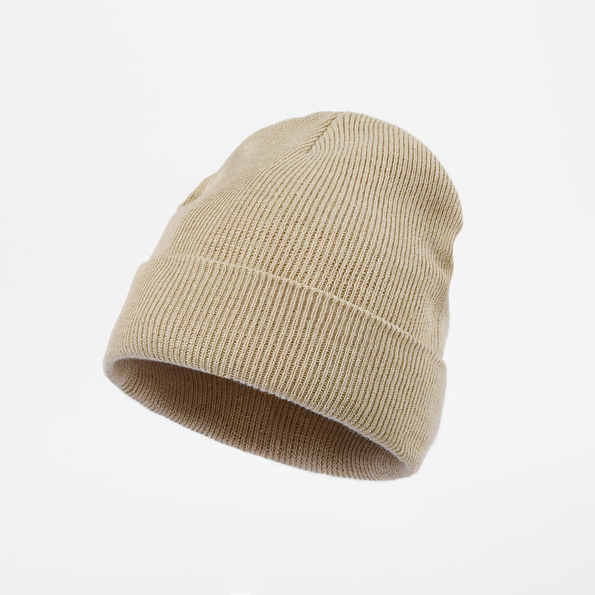 Blank 100% Organic Cotton Beanie Wholesale - 1101    Beige foremosthat