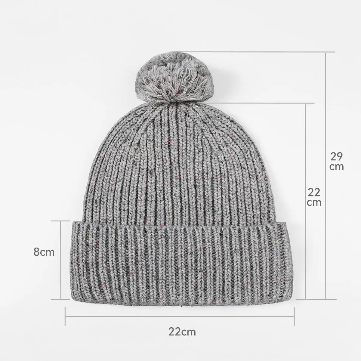 Blank Wool Flecked Pom Pom Beanie Wholesale - 1192