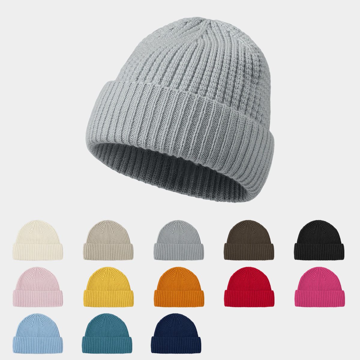 Blank RWS Wool Waffle Rib Knit Beanie Wholesale - 1263     Foremost Hat-Wholesale & Custom Hats