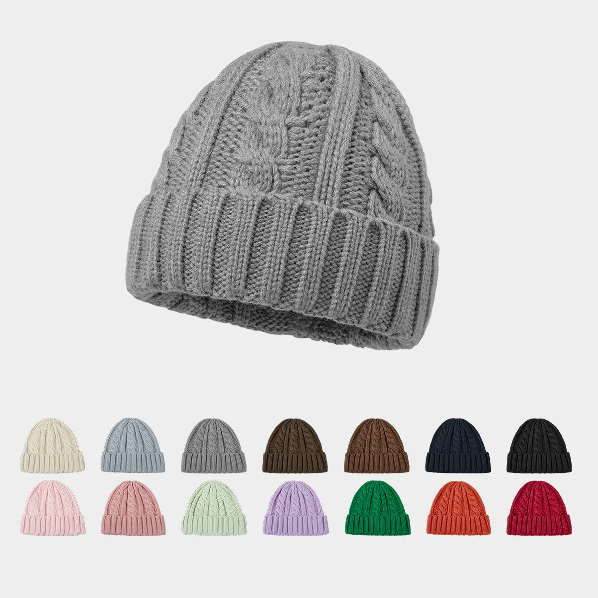 Blank Australian Wool Cable Knit Beanie Wholesale - 1340     Foremost Hat-Wholesale & Custom Hats