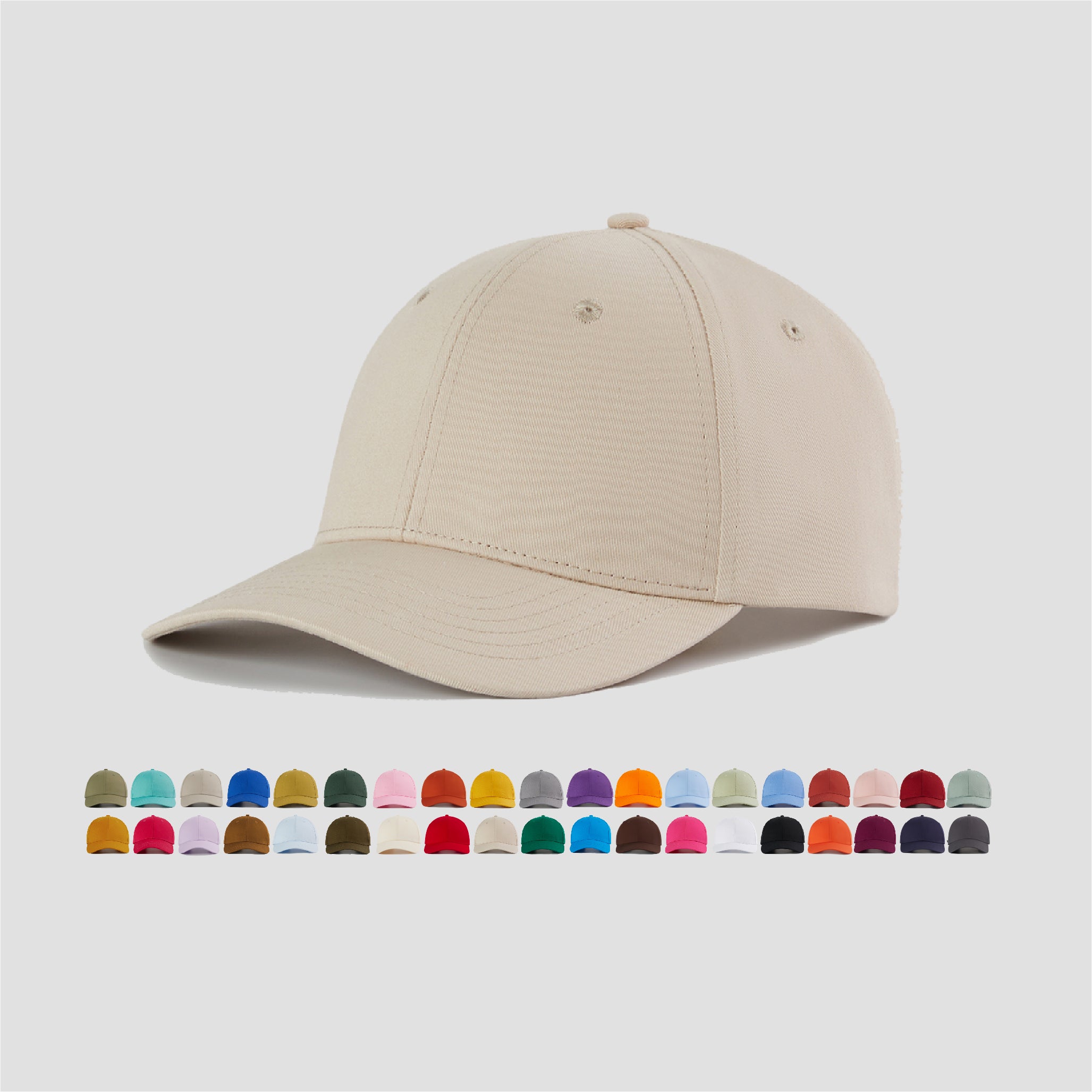 Blank 6 Panel Mid Profile Structured Baseball Cap Wholesale - 6166     Foremost Hat-Wholesale & Custom Hats