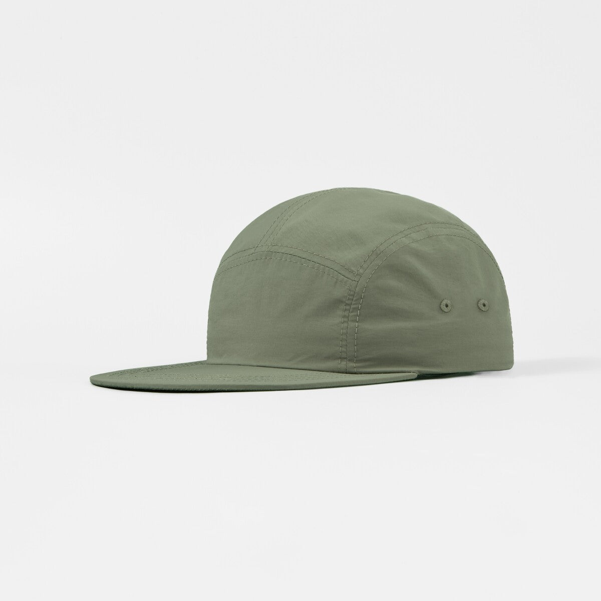 Blank 5 Panel Nylon Camper Hat - 6016  Olive Foremost Hat
