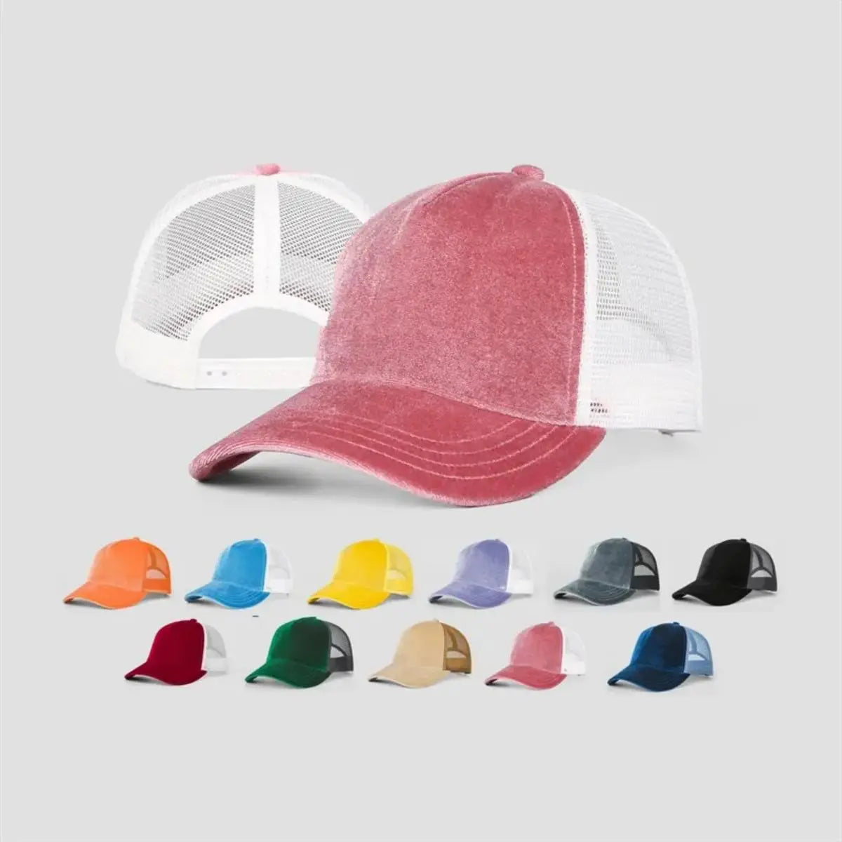 Blank 5 Panel Velvet Trucker Hat Wholesale - 6529     Foremost Hat-Wholesale & Custom Hats