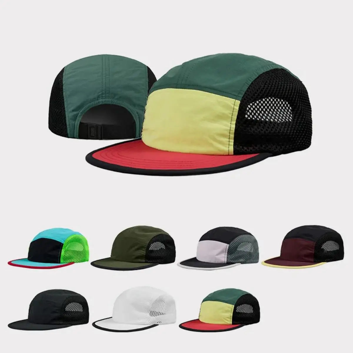 Blank 5 Panel Water Repellent Mesh Camper Hat Wholesale - 5209     Foremost Hat-Wholesale & Custom Hats