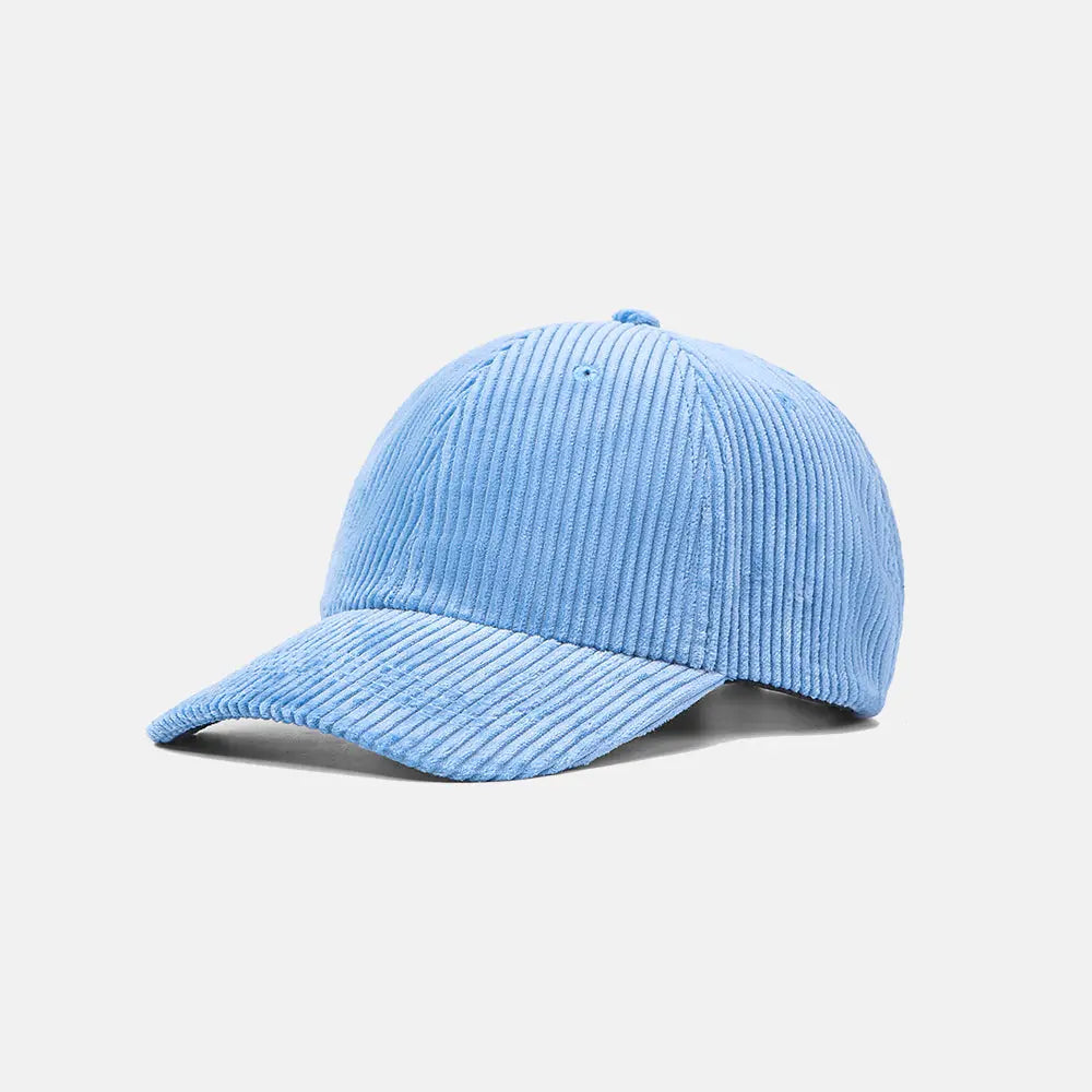 Blank 6 Panel Unstructured Corduroy Dad Hat - 6515  Water Blue foremosthat