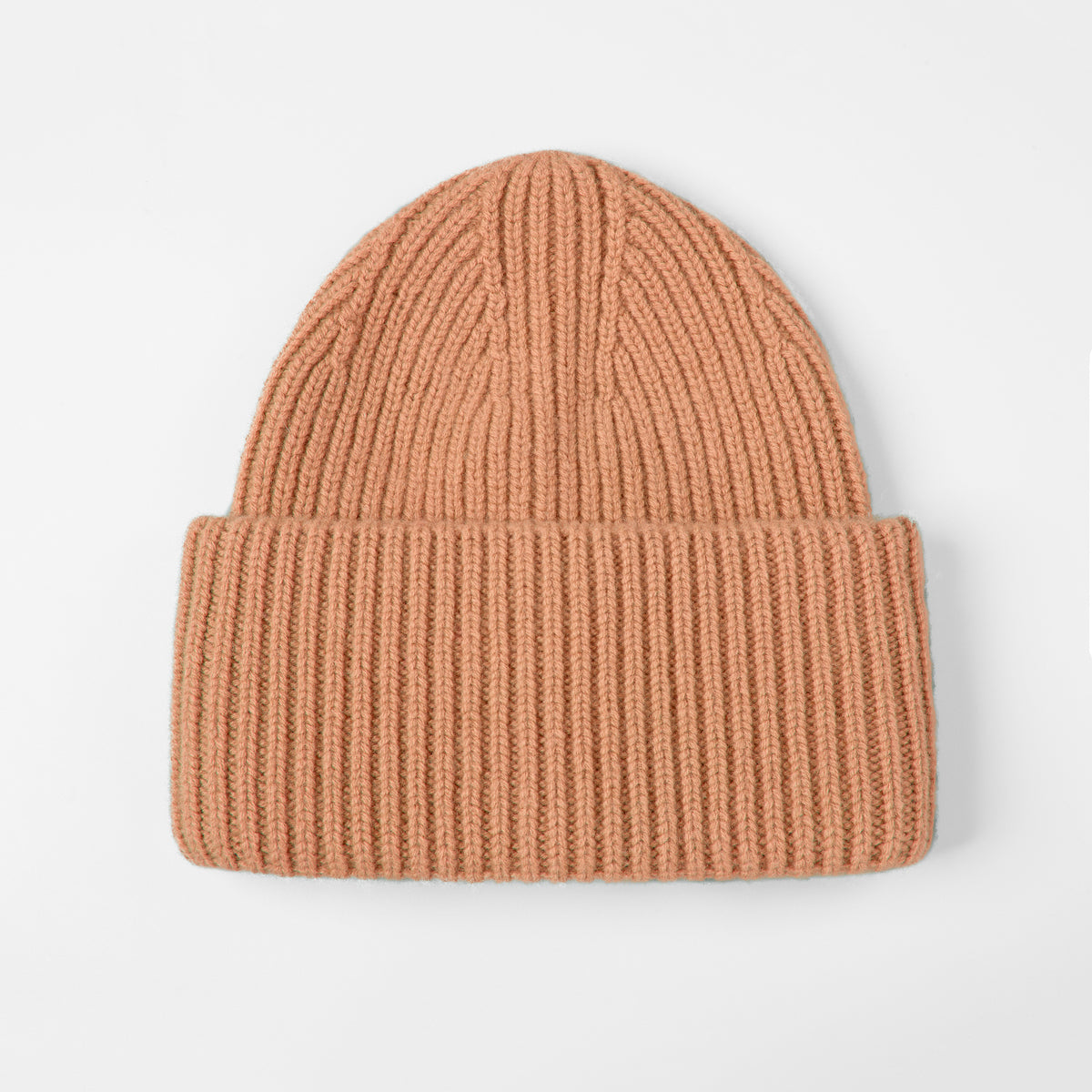 Blank High-Cuffed 100% Merino Wool Beanie - 1338    Orange foremosthat