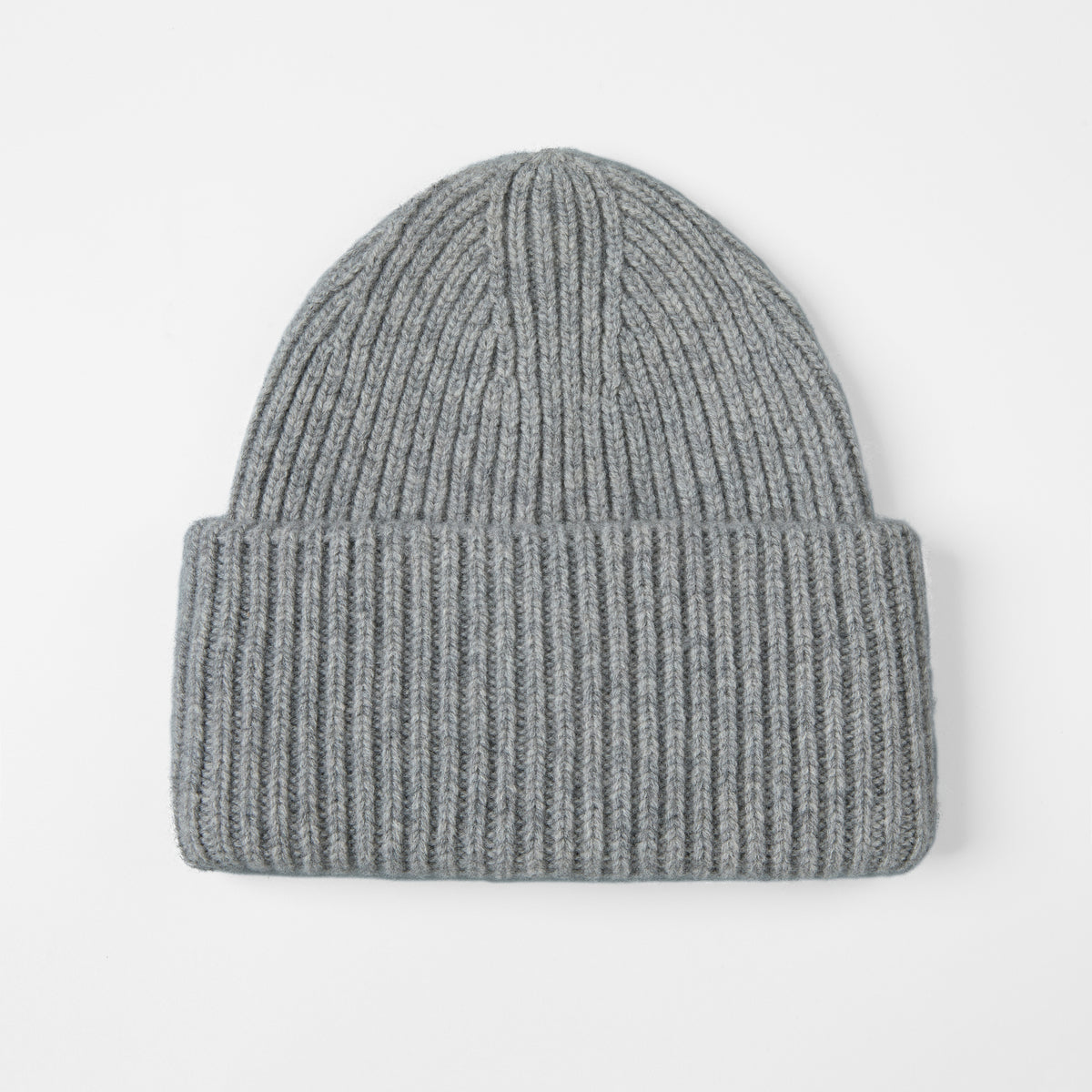 Blank High-Cuffed 100% Merino Wool Beanie - 1338    Grey foremosthat