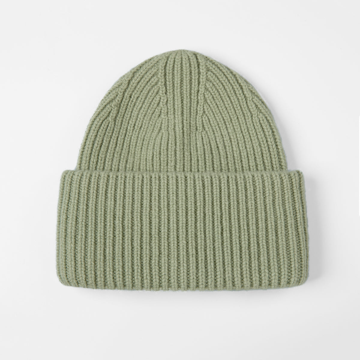 Blank High-Cuffed 100% Merino Wool Beanie - 1338    Vanilla foremosthat