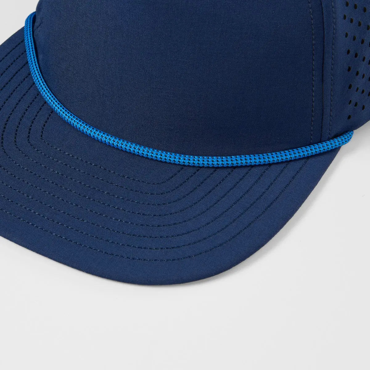 Blank Water Repellent Flat Bill Perforated Rope Snapback Hat - 5015P     Foremost Hat-Wholesale & Custom Hats