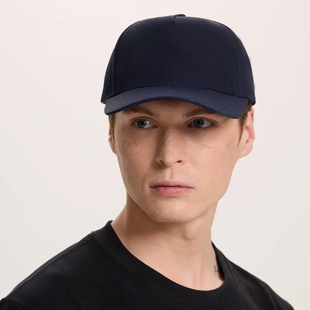 Blank 5 Panel Water Repellent Recycled Perforated Snapback Golf Hat- 6526   foremosthat