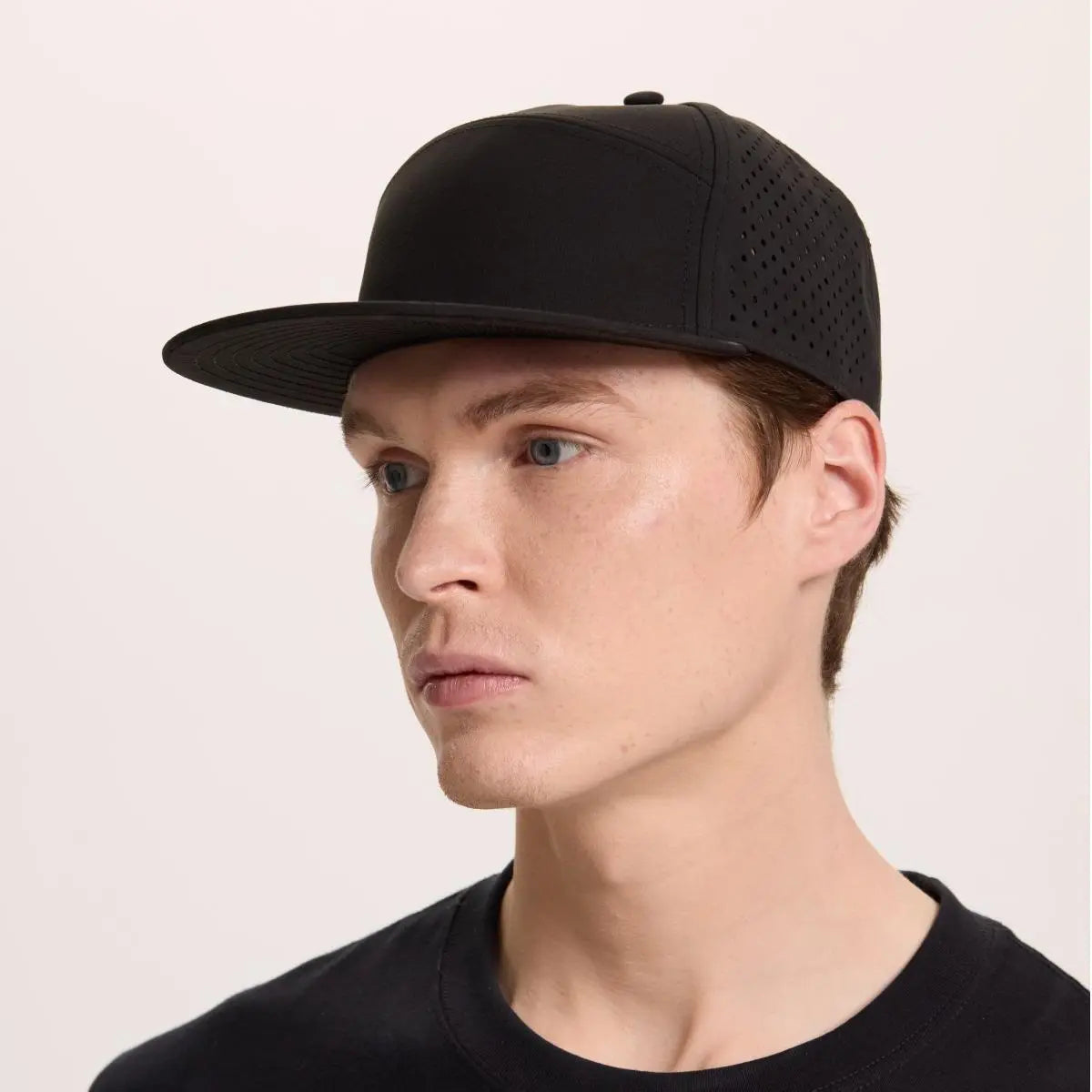 Blank 6 Panel Water Repellent Perforated Snapback Hat - 6023     Foremost Hat-Wholesale & Custom Hats