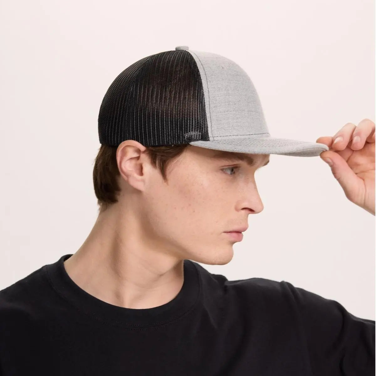 Blank 6 Panel Structured Mesh Trucker Hat Wholesale - 7018