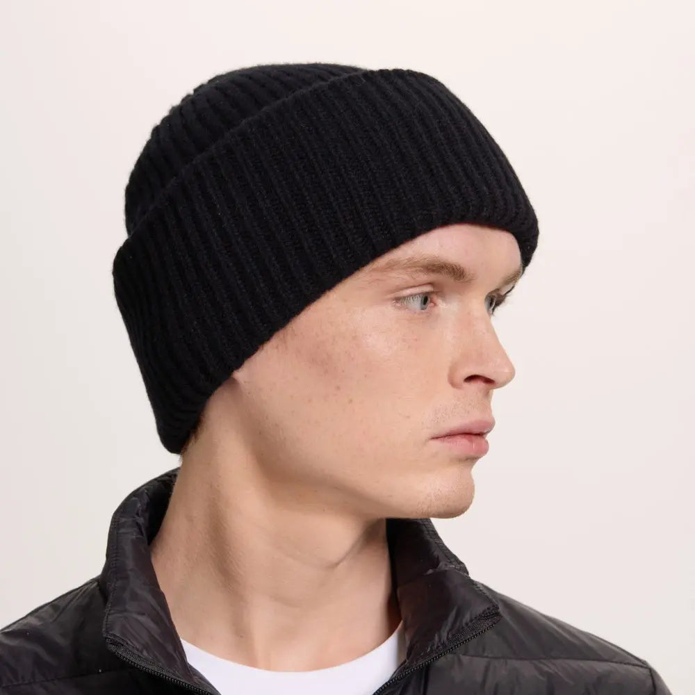 Blank High-Cuffed 100% Merino Wool Beanie Wholesale - 1338     Foremost Hat-Wholesale & Custom Hats