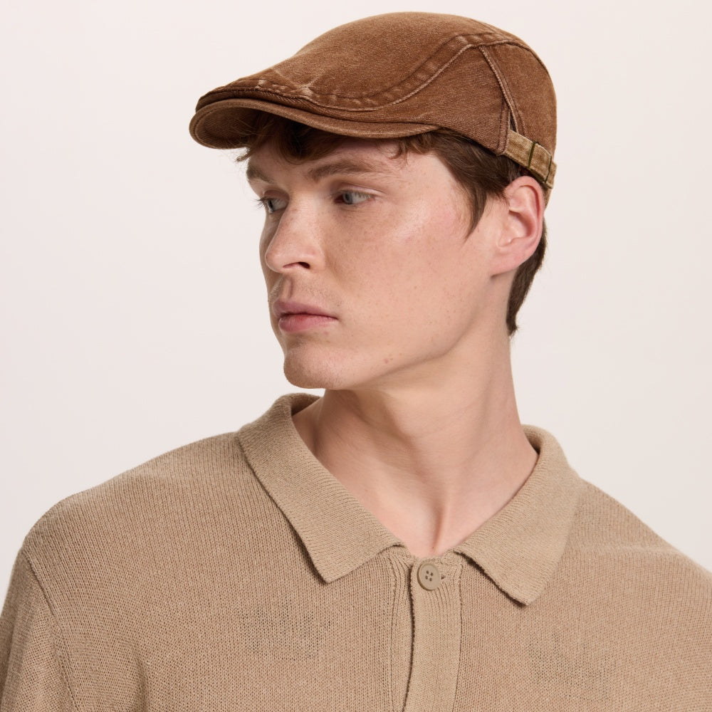 Blank Washed Vintage Cotton Flat Cap - 12803   foremosthat