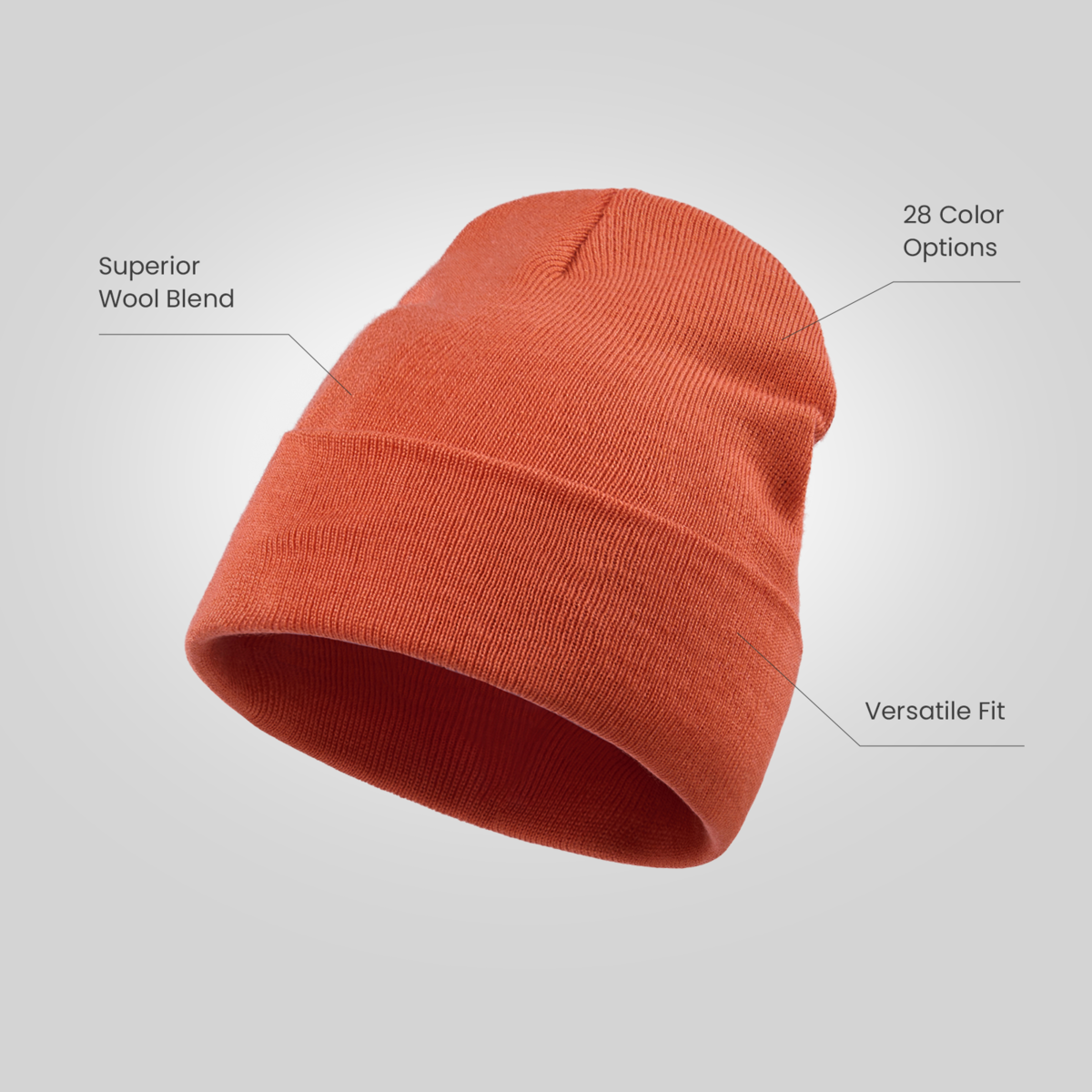 Blank Wool Blend Cuffed Beanie Wholesale - 1149     foremosthat