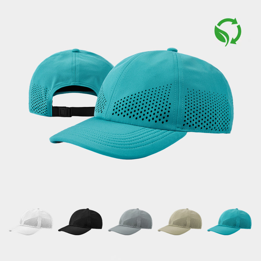 Blank Recycled 6 Panel Performance Perforated Dad Hat Wholesale - 6445     Foremost Hat-Wholesale & Custom Hats