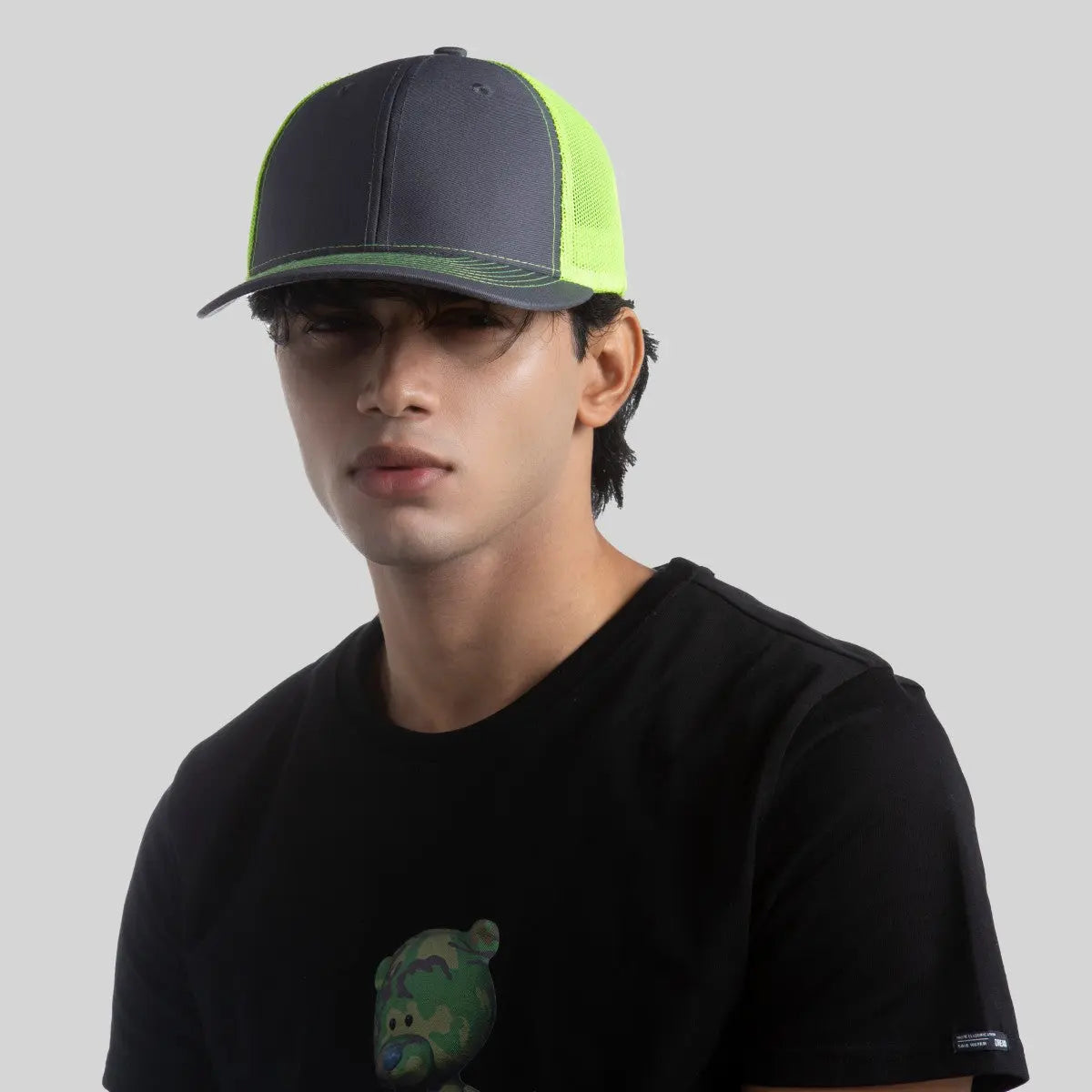 Blank 6 Panel Structured Mesh Trucker Hat Wholesale - 7018