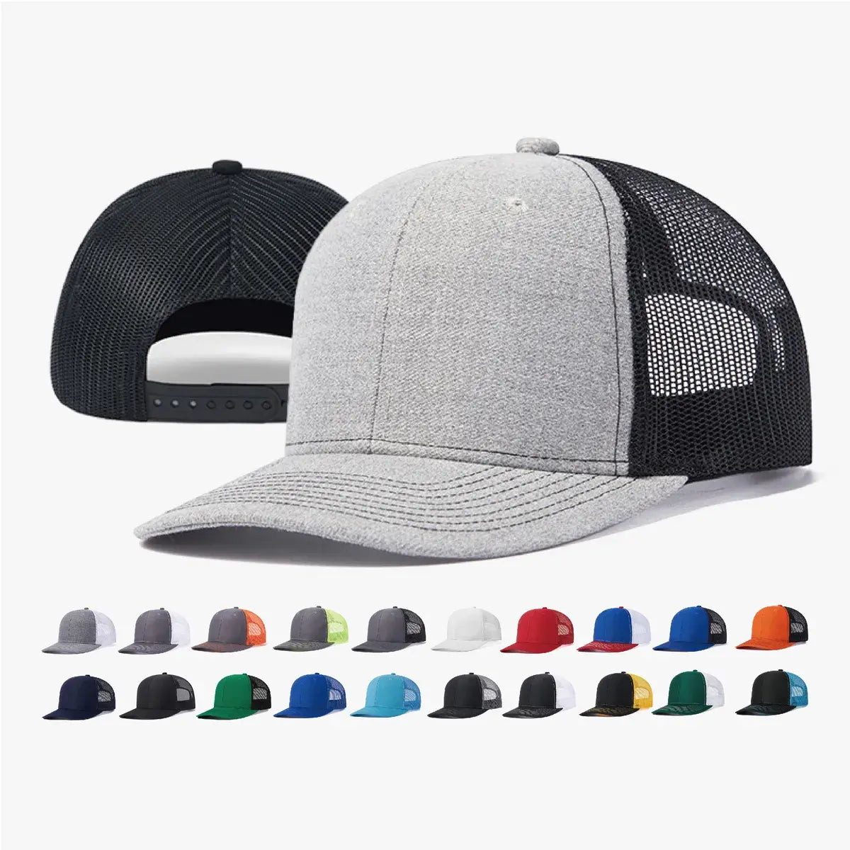 Blank 6 Panel Structured Mesh Trucker Hat Wholesale - 7018