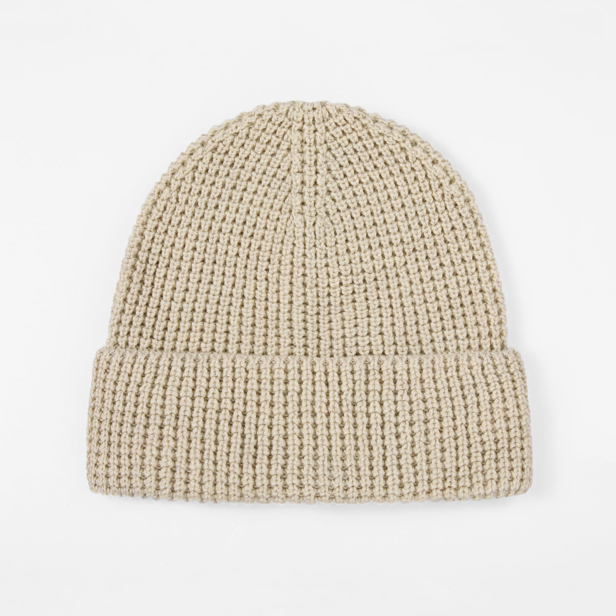 Blank Knit Cuffed Waffle Beanie - 1546     foremosthat