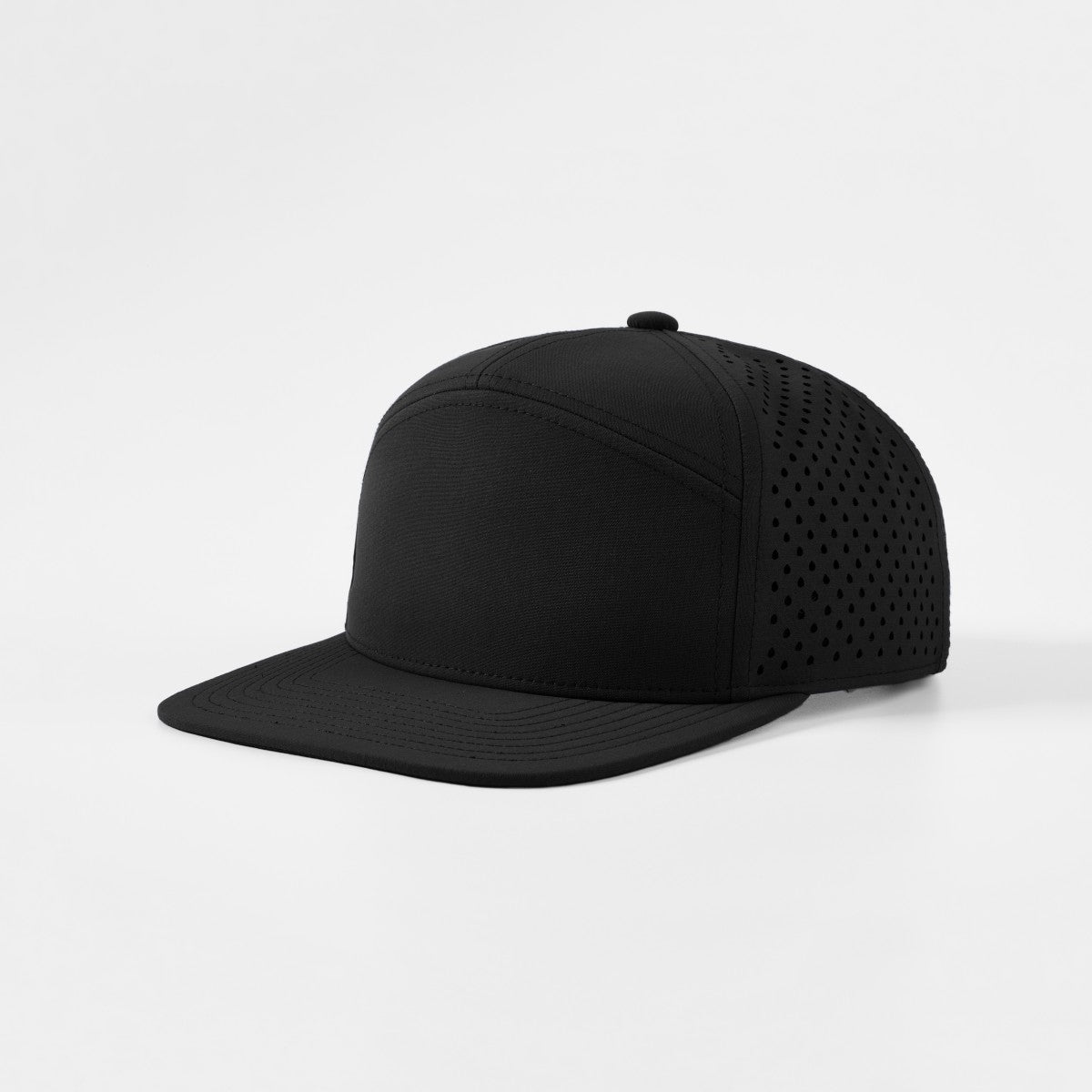 Blank Recycled 7 Panel Flat Bill Perforated Snapback Cap Wholesale - 6472     Foremost Hat-Wholesale & Custom Hats