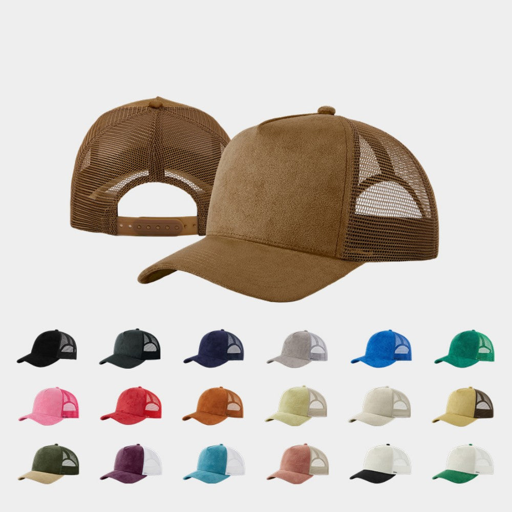 Blank 5 Panel Suede Trucker Hats Wholesale - 6710     Foremost Hat-Wholesale & Custom Hats