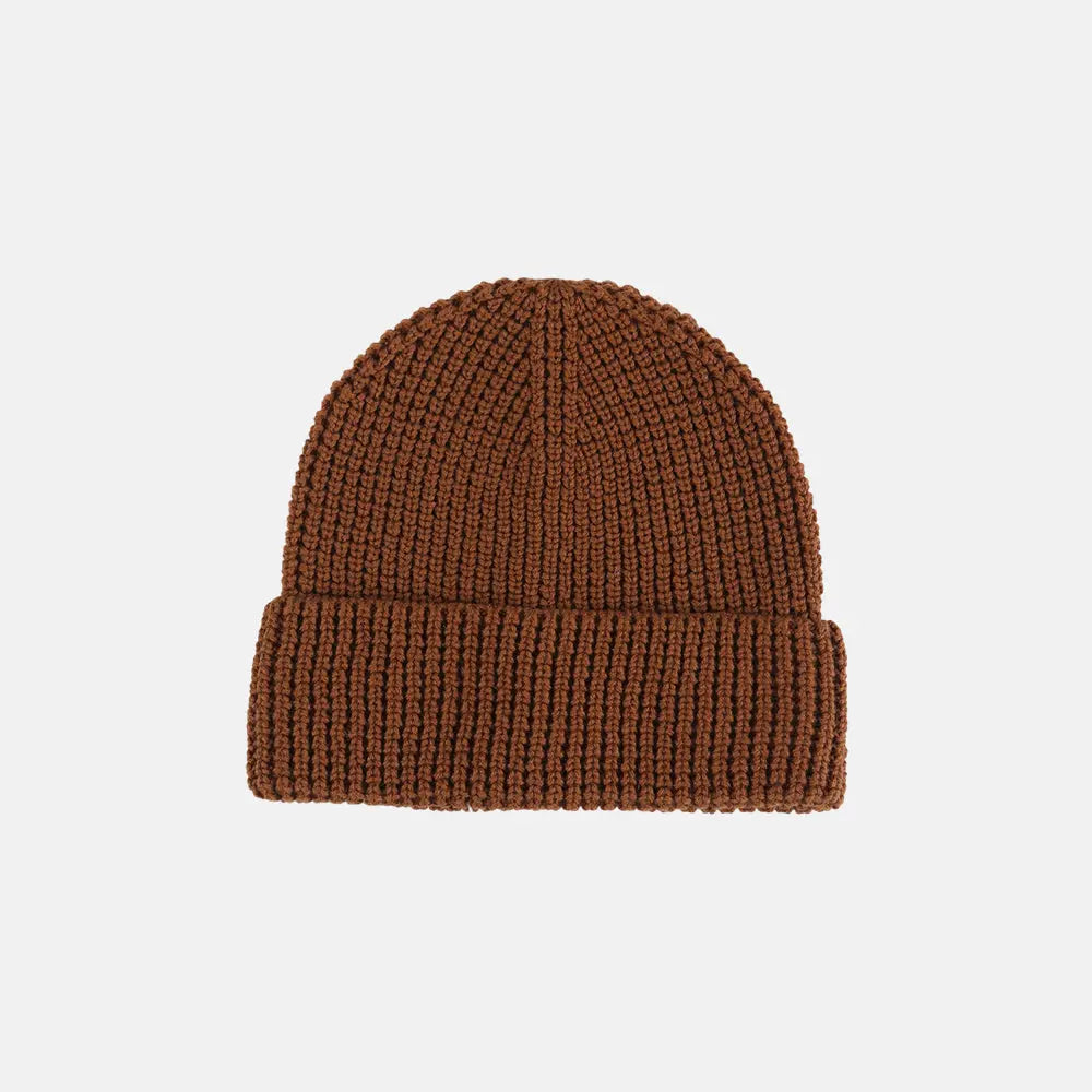 Blank Knit Cuffed Waffle Beanie - 1546  Brown Foremost Hat
