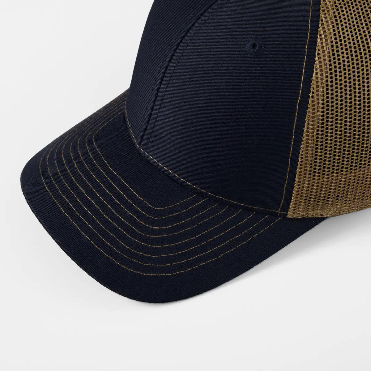 Blank 6 Panel Structured Mesh Trucker Hat - 7018   Foremost Hat