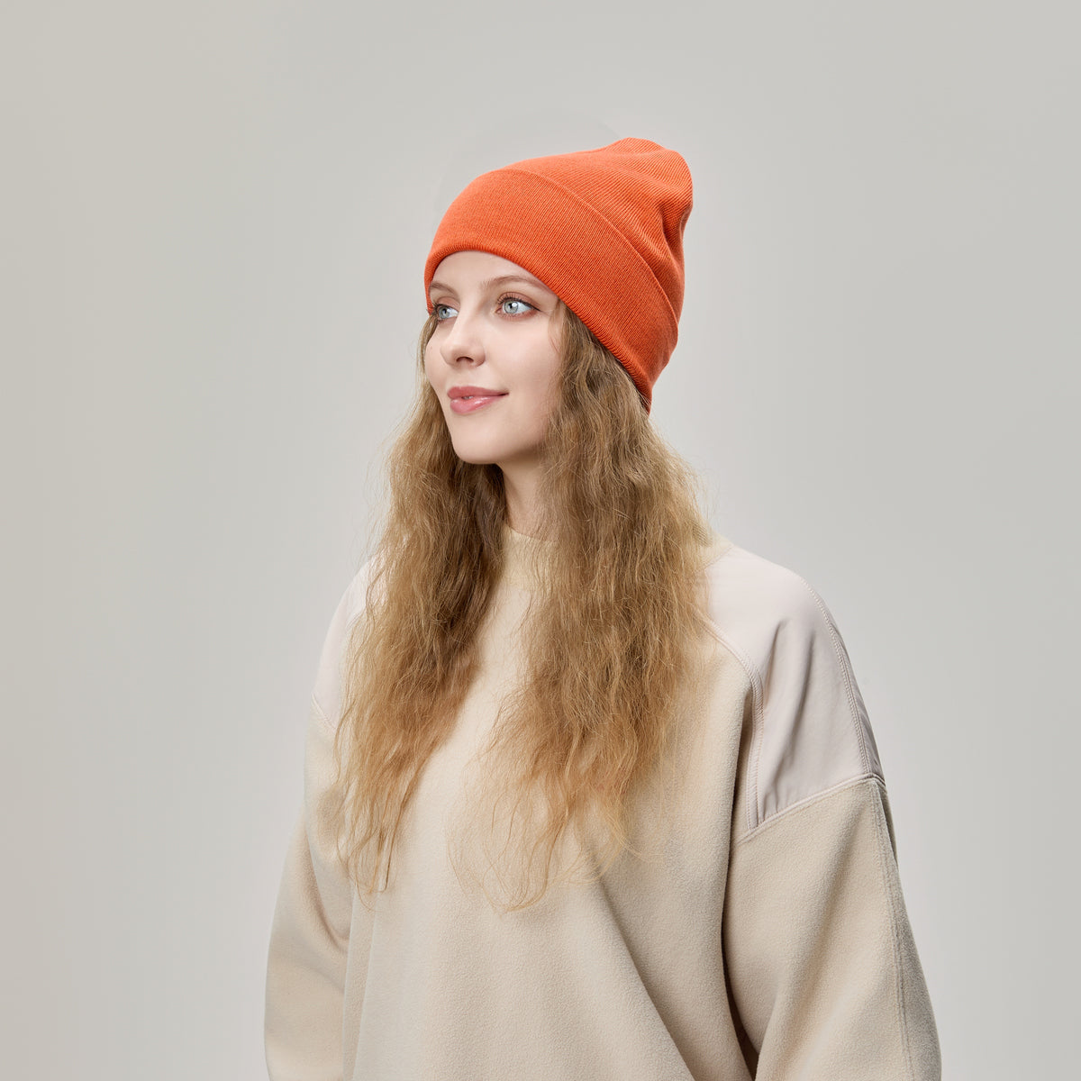 Blank Wool Blend Cuffed Beanie Wholesale - 1149     foremosthat