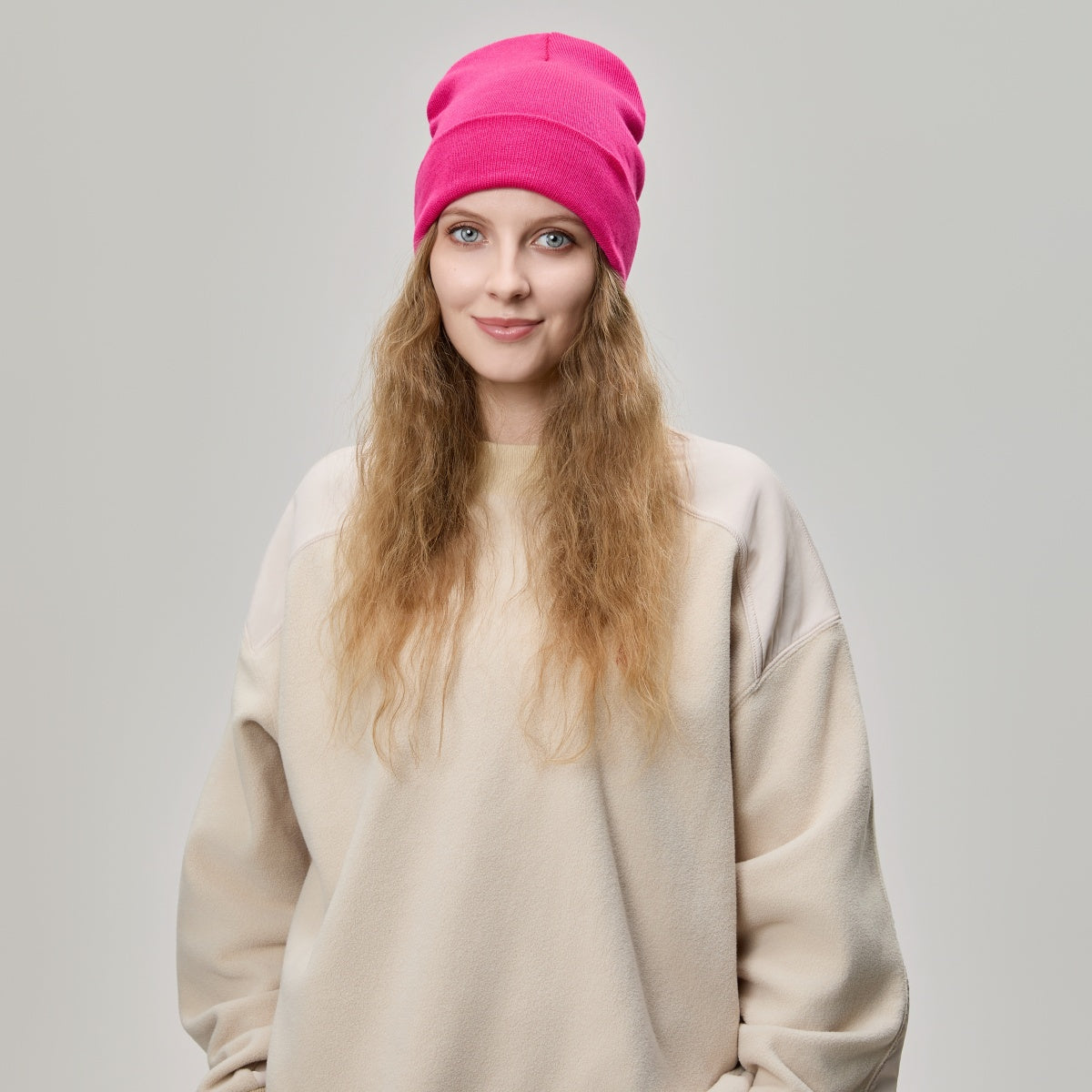 Blank Wool Blend Cuffed Beanie Wholesale - 1149     foremosthat