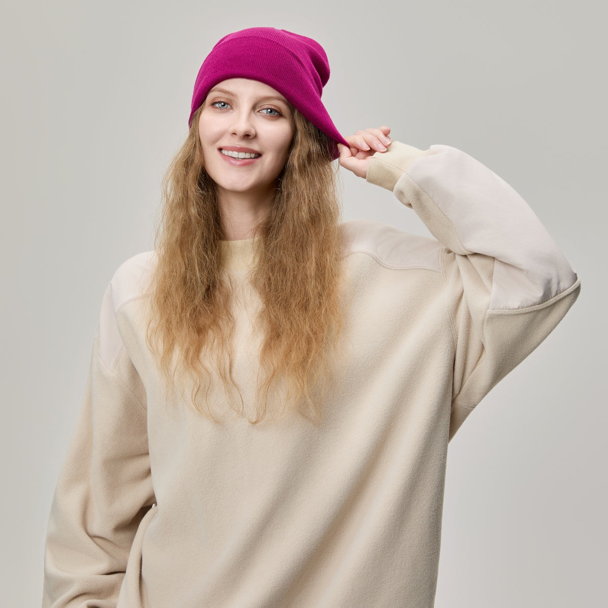 Blank Wool Blend Cuffed Beanie Wholesale - 1149     foremosthat