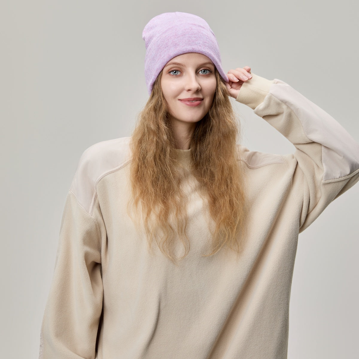 Blank Wool Blend Cuffed Beanie Wholesale - 1149     foremosthat