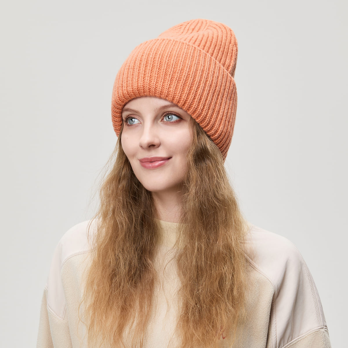 Blank High-Cuffed 100% Merino Wool Beanie - 1338     foremosthat