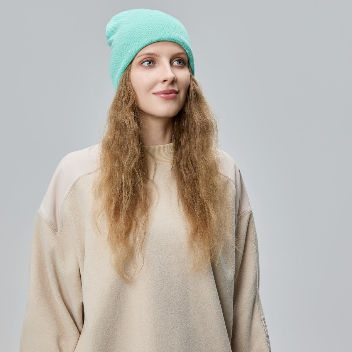 Blank Wool Blend Cuffed Beanie Wholesale - 1149     foremosthat