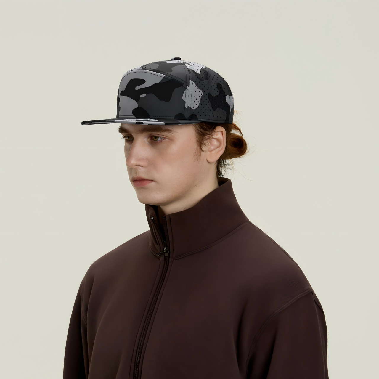 Blank Recycled 7 Panel Flat Bill Perforated Snapback Cap Wholesale - 6472     Foremost Hat-Wholesale & Custom Hats