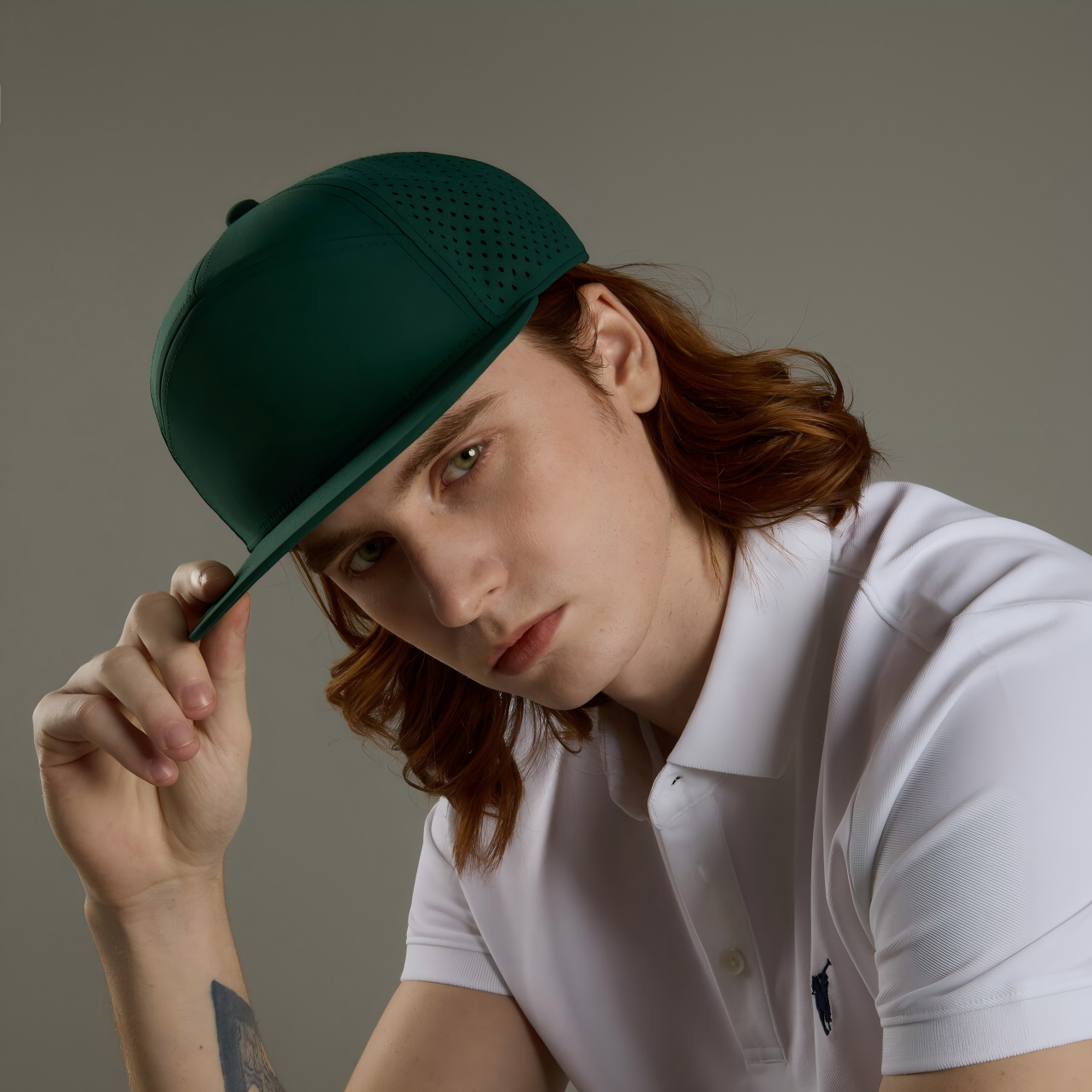 Blank Recycled 7 Panel Flat Bill Perforated Snapback Cap Wholesale - 6472     Foremost Hat-Wholesale & Custom Hats