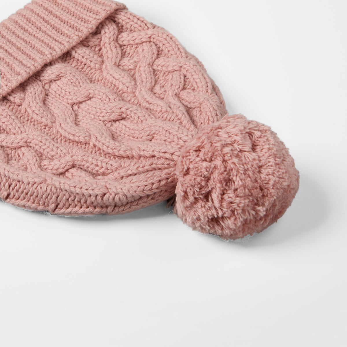 Blank Cable Knit Pom Pom Beanie Wholesale - 1168     foremosthat
