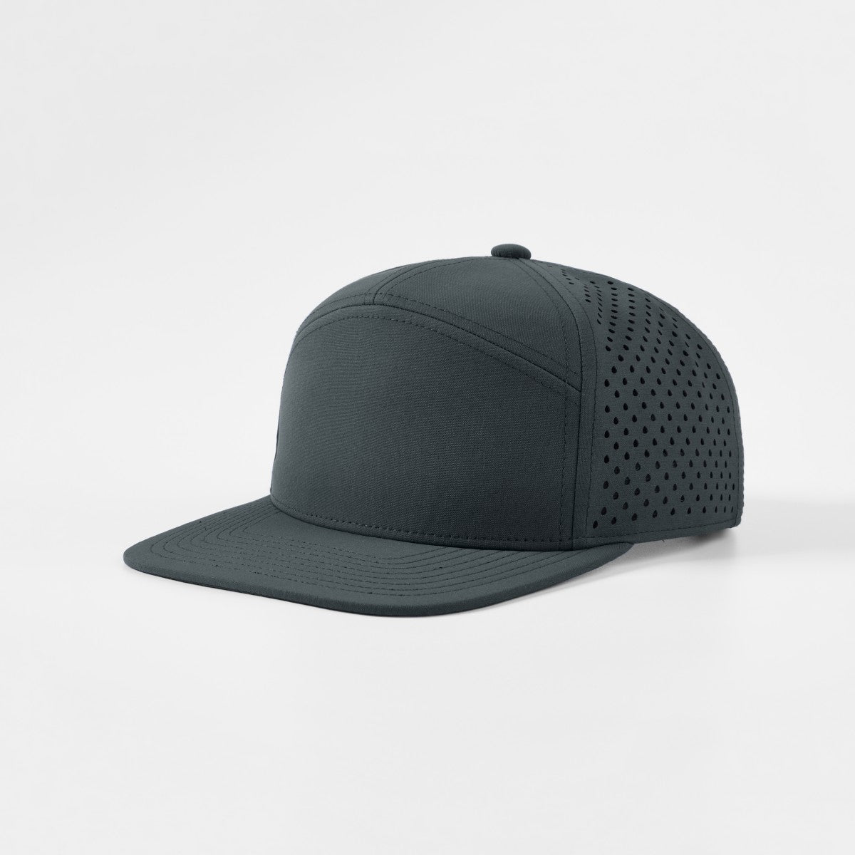 Blank Recycled 7 Panel Flat Bill Perforated Snapback Cap Wholesale - 6472     Foremost Hat-Wholesale & Custom Hats