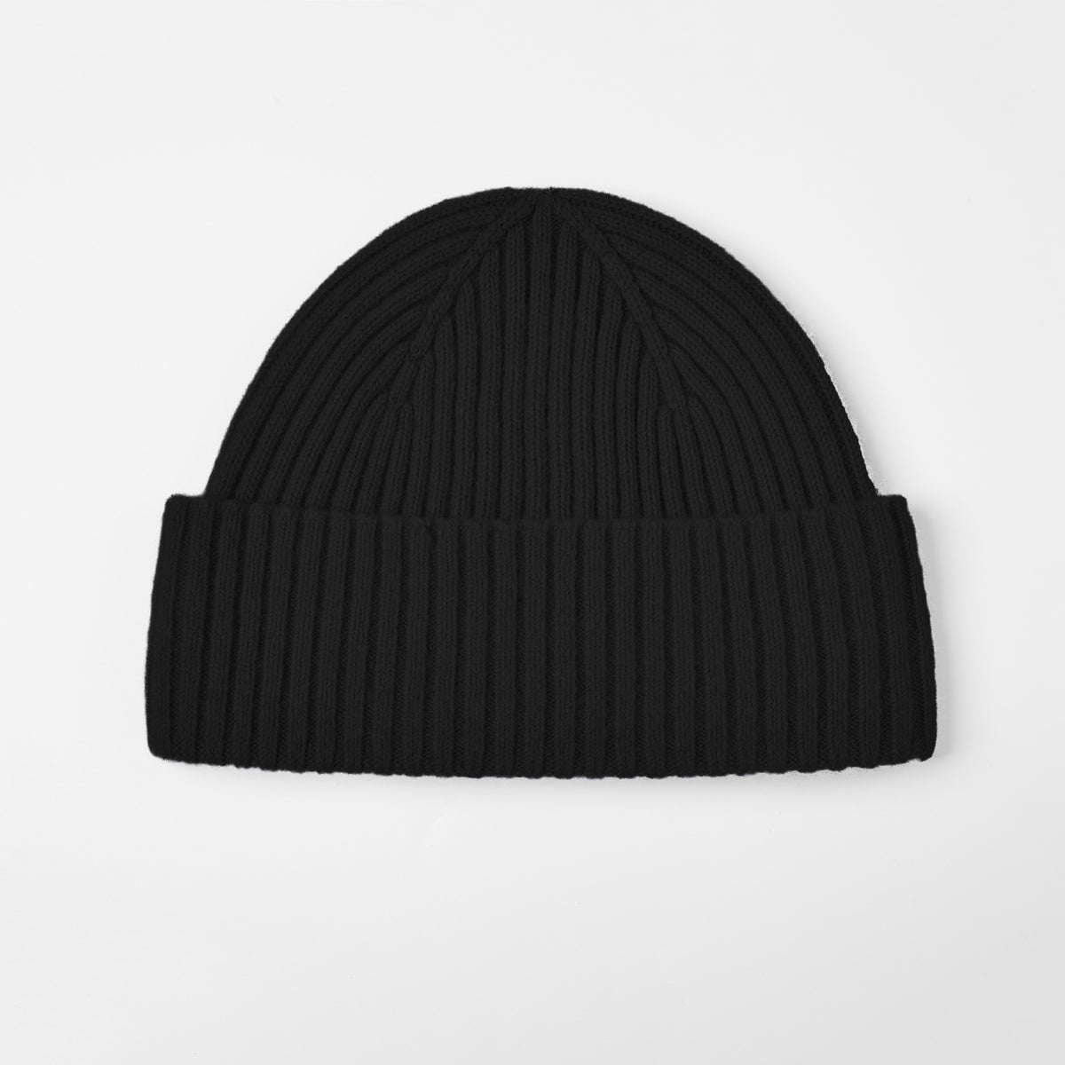 Blank Seamless 100% Merino Wool Beanie - 1224    Black foremosthat