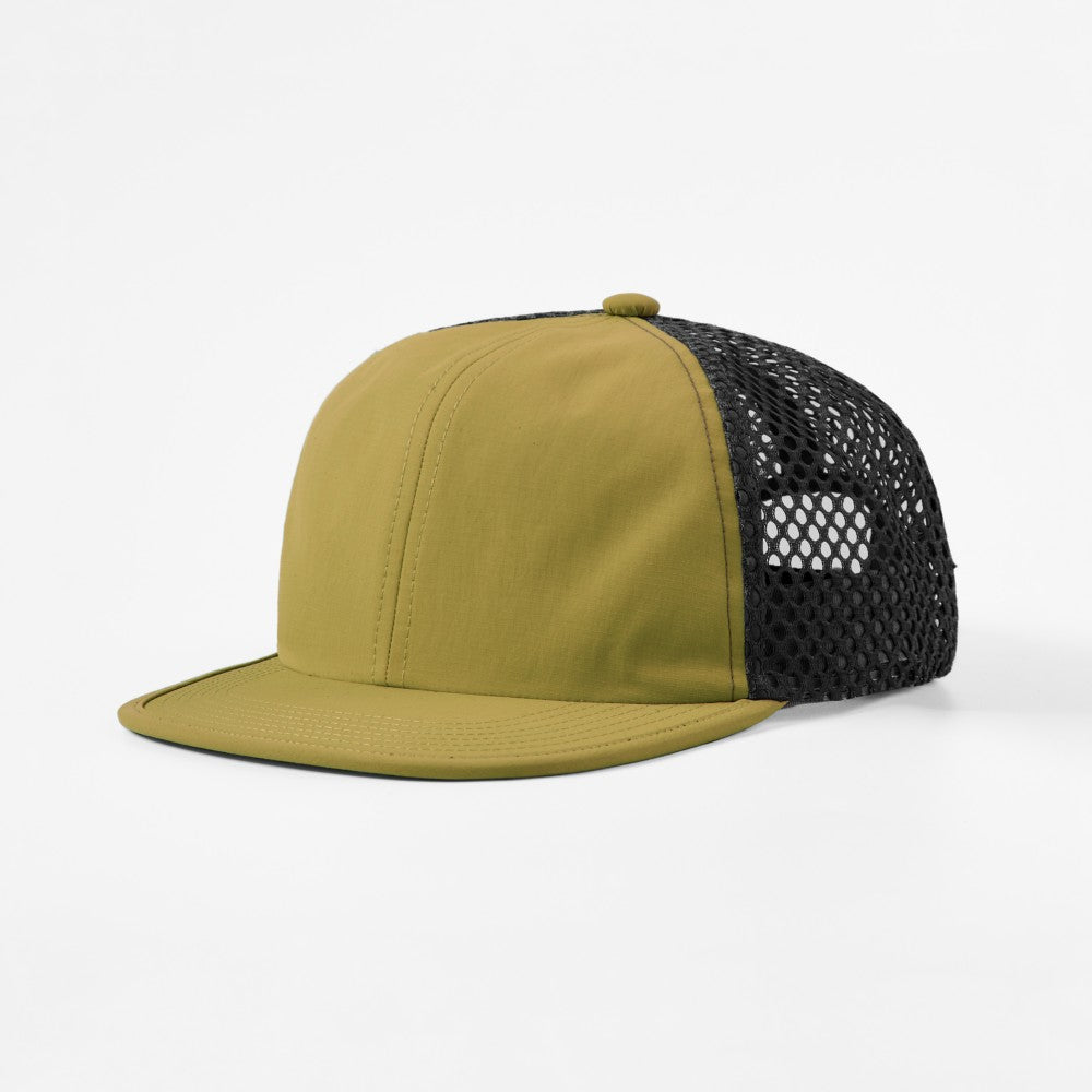 Blank 6 Panel Nylon Mesh Recycled Snapback Trucker Hat Wholesale - 6482     Foremost Hat-Wholesale & Custom Hats