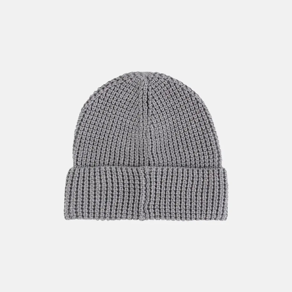 Blank Knit Cuffed Waffle Beanie - 1546  Grey Foremost Hat